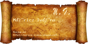 Móricz Ivána névjegykártya